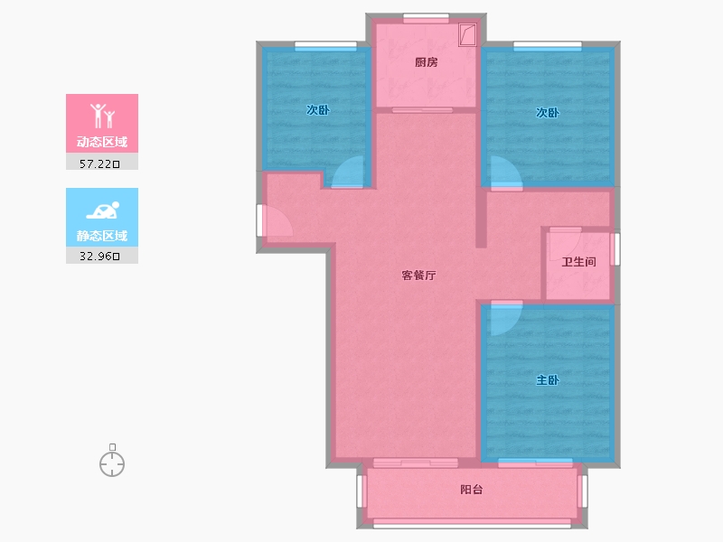 江苏省-徐州市-鸿基·泊枫花园-80.14-户型库-动静分区