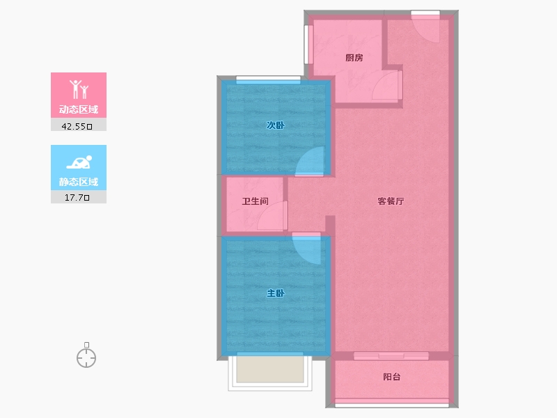 山西省-长治市-梧桐苑-53.24-户型库-动静分区