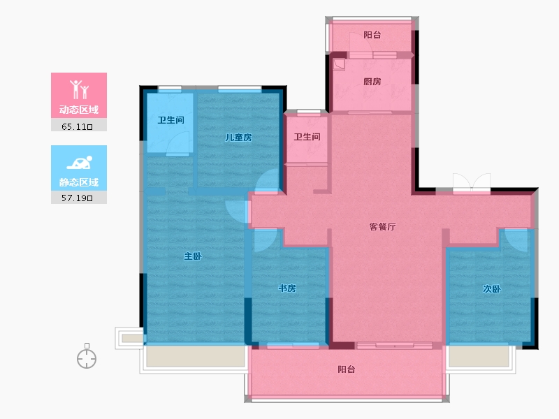 四川省-成都市-荣盛时代天府-109.00-户型库-动静分区