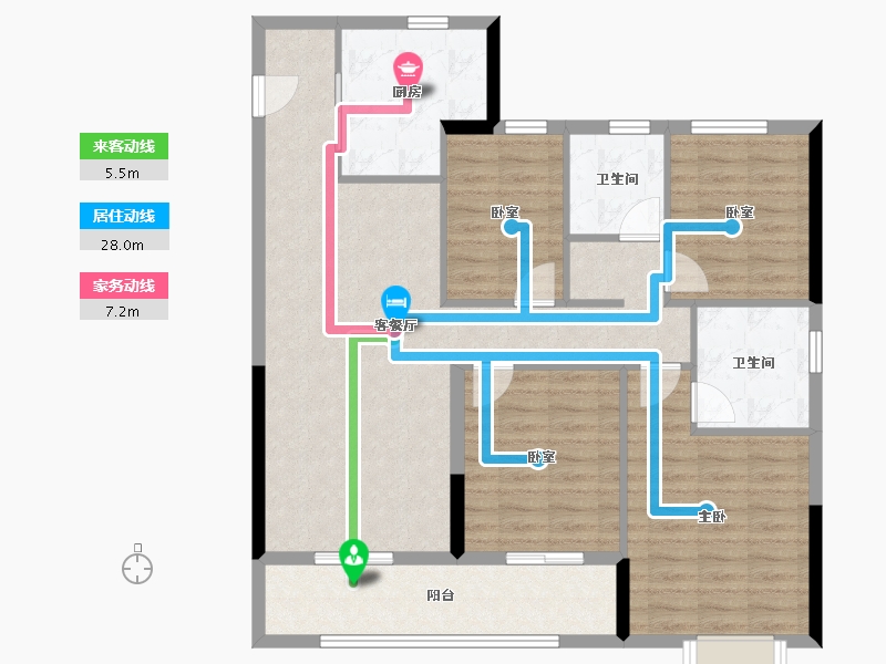 浙江省-宁波市-保利·朗玥华章-104.81-户型库-动静线