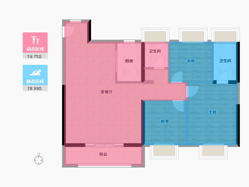 湖北省-武汉市-光谷中央公园-88.83-户型库-动静分区