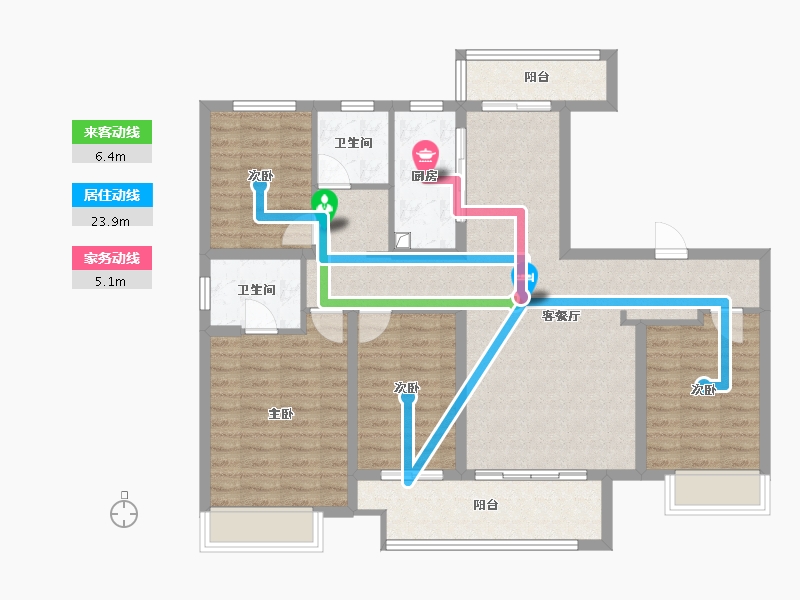 陕西省-延安市-伴山樾谷·芳菲里-109.23-户型库-动静线