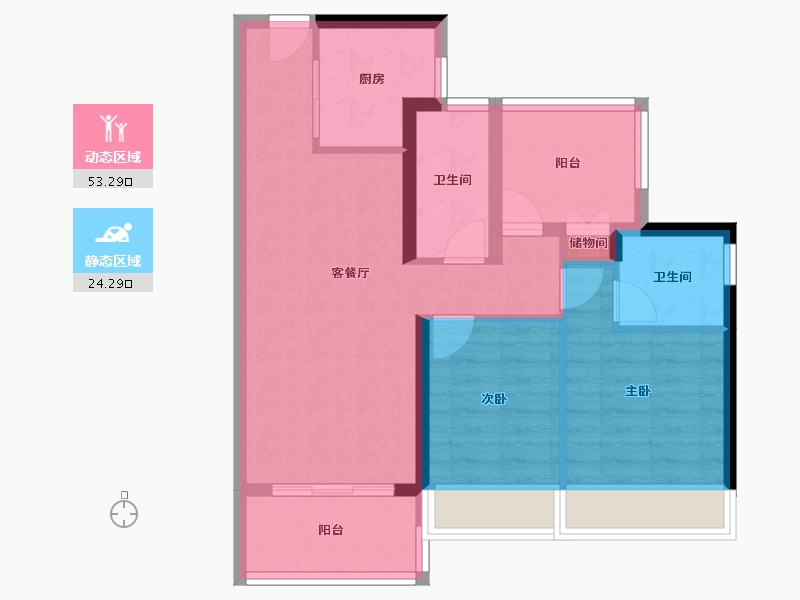 广东省-惠州市-昊艺尚苑-68.66-户型库-动静分区