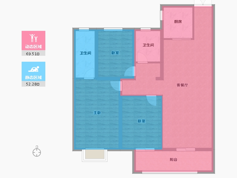 江苏省-徐州市-吾悦华府-109.90-户型库-动静分区