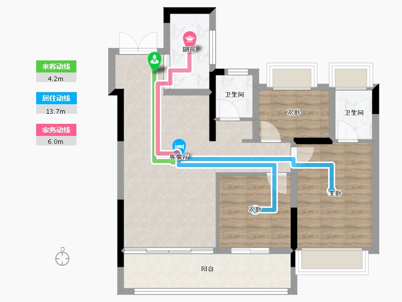 陕西省-延安市-翡翠云锦-75.27-户型库-动静线