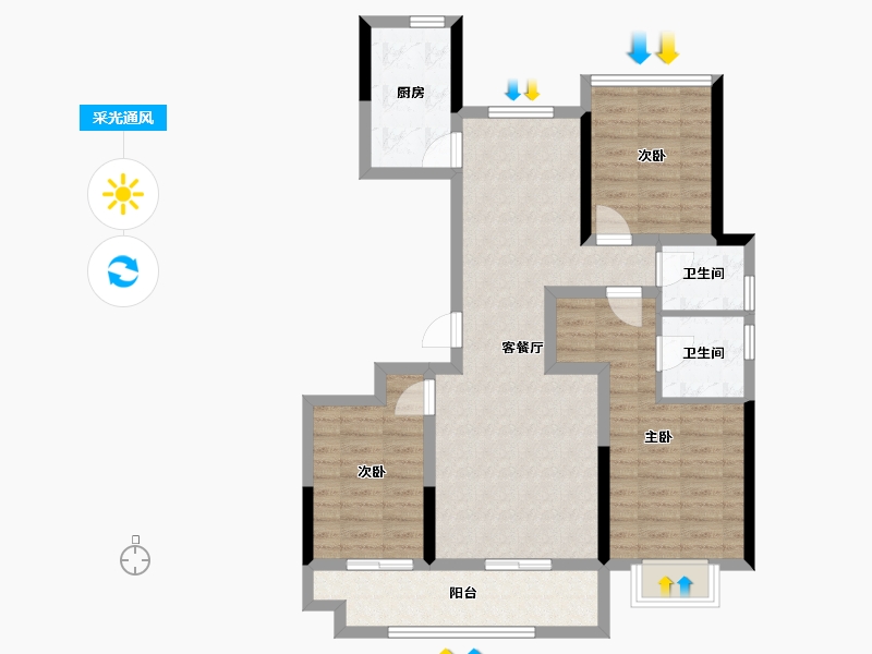 河北省-邢台市-天一峯-102.40-户型库-采光通风