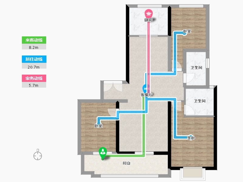 山西省-临汾市-玉秀湾·紫宸-99.41-户型库-动静线