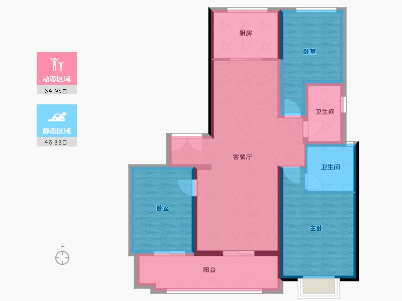 山西省-临汾市-玉秀湾·紫宸-99.41-户型库-动静分区