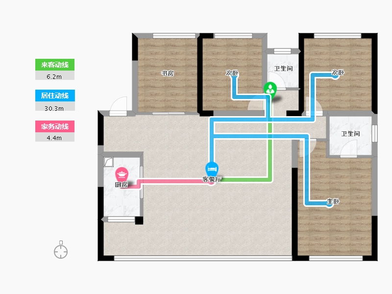 四川省-宜宾市-康龙·城南华府-111.77-户型库-动静线