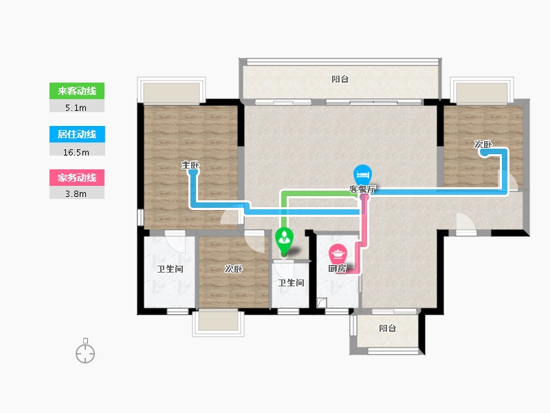 福建省-福州市-平潭鲁能公馆D区-126.00-户型库-动静线