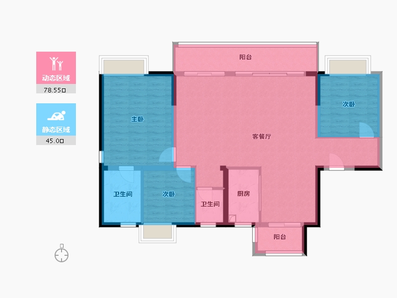 福建省-福州市-平潭鲁能公馆D区-126.00-户型库-动静分区