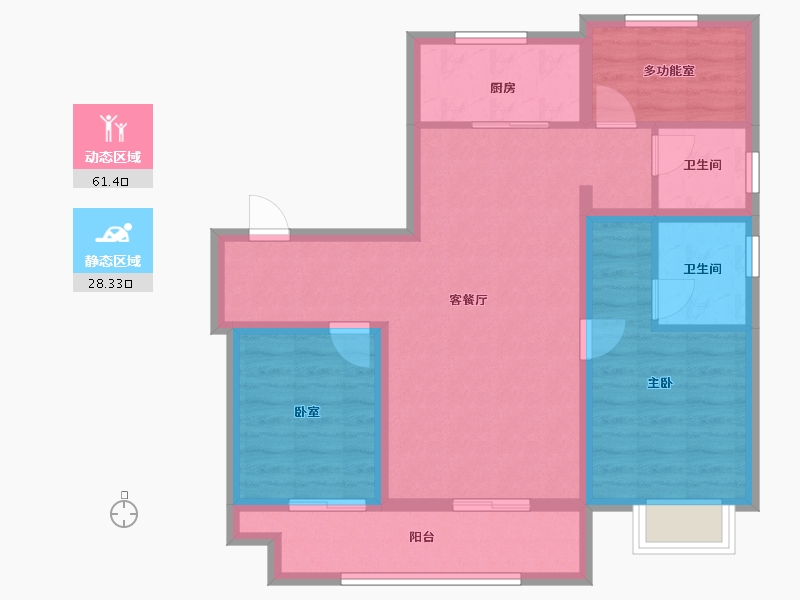 山东省-泰安市-绿城·桂语山河-79.42-户型库-动静分区