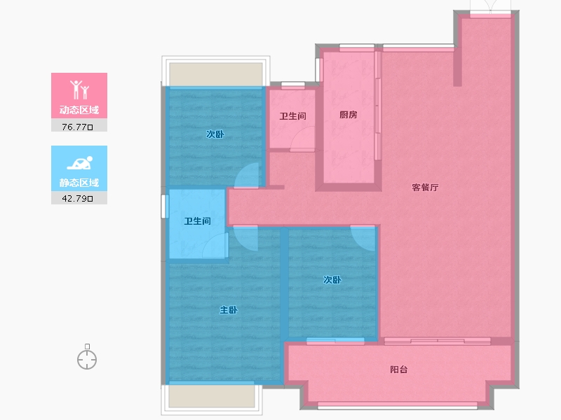 河南省-南阳市-建业公园里-108.80-户型库-动静分区