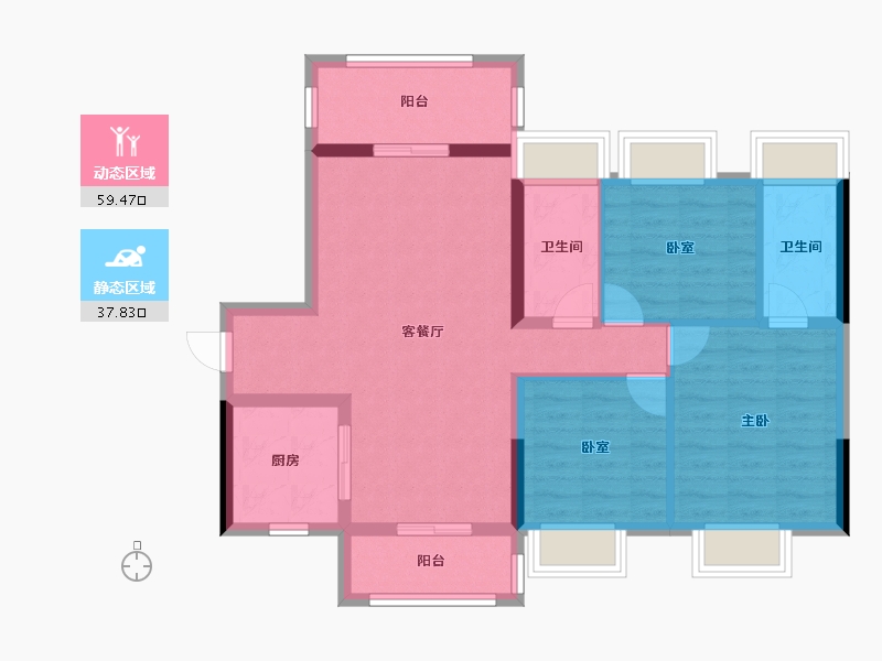 广西壮族自治区-崇左市-凭祥碧桂园-90.00-户型库-动静分区