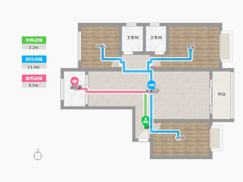 山西省-运城市-锦绣佳苑-101.60-户型库-动静线