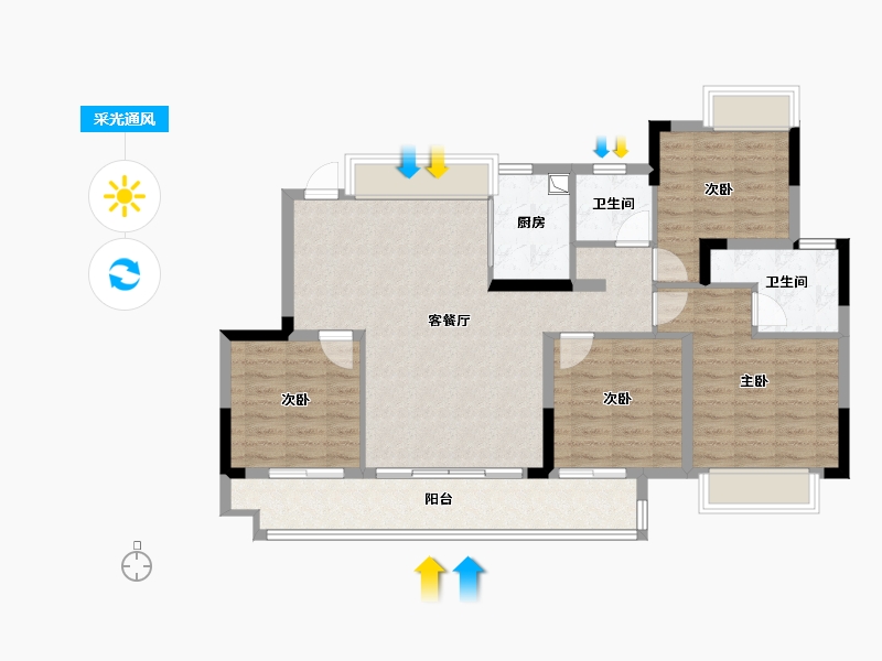 江西省-赣州市-恒瑞·新光悦府-101.00-户型库-采光通风