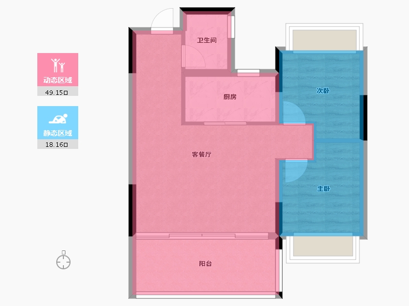 陕西省-延安市-翡翠云锦-60.60-户型库-动静分区