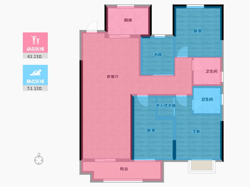 浙江省-湖州市-天能天泽府-102.28-户型库-动静分区