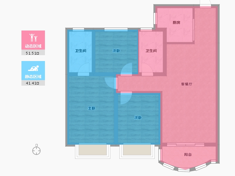 河北省-邯郸市-银河御府-96.00-户型库-动静分区