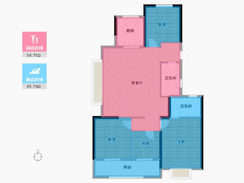 浙江省-杭州市-朝仕轩(共有产权)-110.95-户型库-动静分区