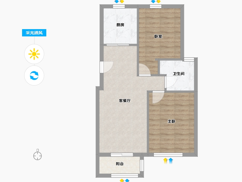 上海-上海市-金沁苑-南区-63.20-户型库-采光通风