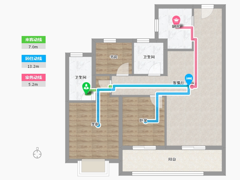 浙江省-杭州市-朝仕轩(共有产权)-79.67-户型库-动静线