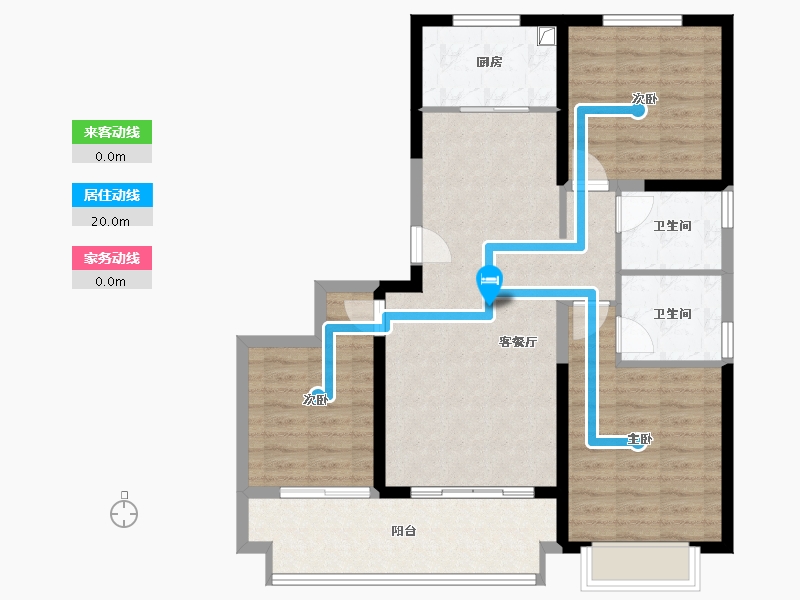 山西省-临汾市-玉秀湾·紫宸-91.45-户型库-动静线