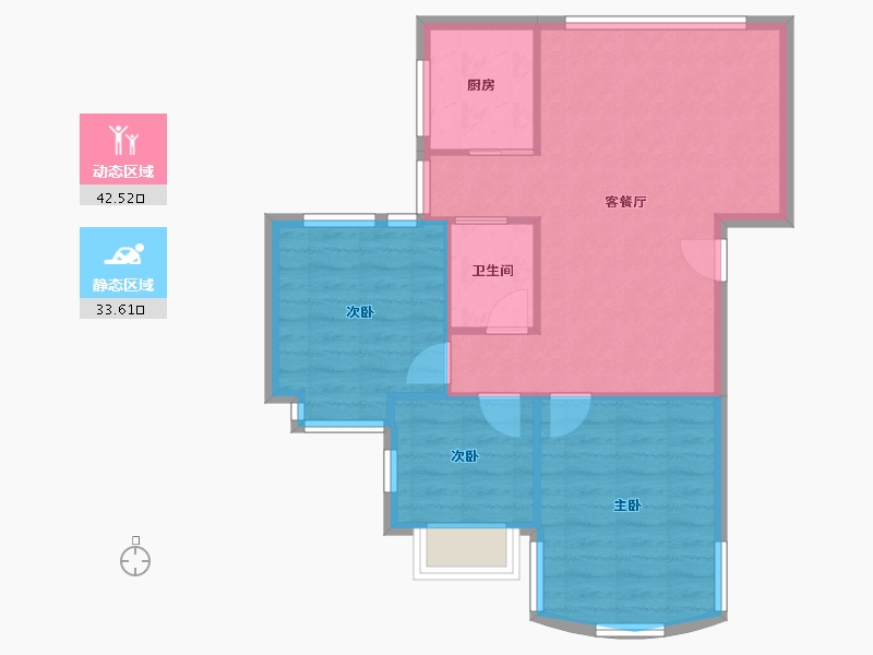 广东省-佛山市-听涛居二街-10座-64.80-户型库-动静分区