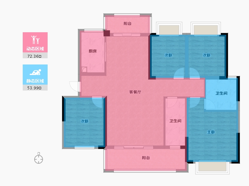 湖南省-长沙市-祥龙御苑-130.00-户型库-动静分区