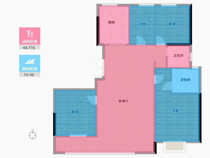 浙江省-宁波市-绿城晓风印翠-116.77-户型库-动静分区