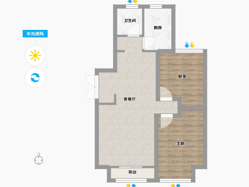 河北省-保定市-龙腾一品-57.33-户型库-采光通风