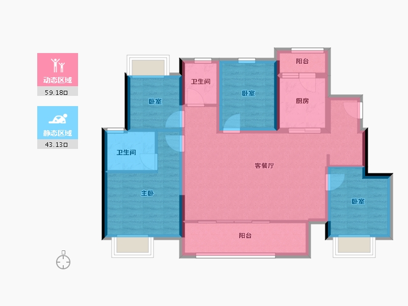 四川省-成都市-高投天悦锦萃-90.92-户型库-动静分区