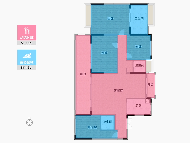 江西省-南昌市-万科华侨城世纪水岸汀岸-166.62-户型库-动静分区