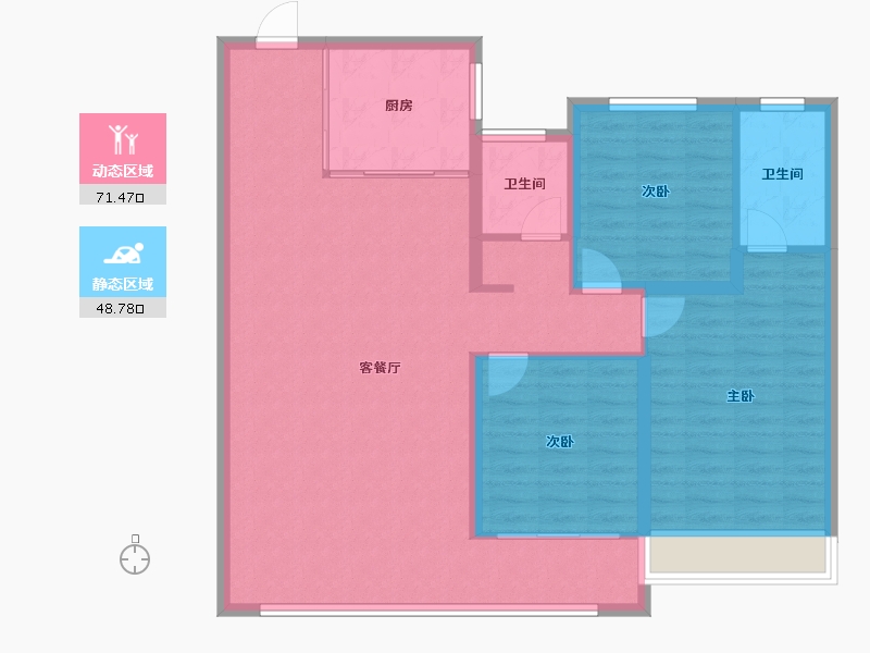 山东省-潍坊市-中海·天钻-109.95-户型库-动静分区