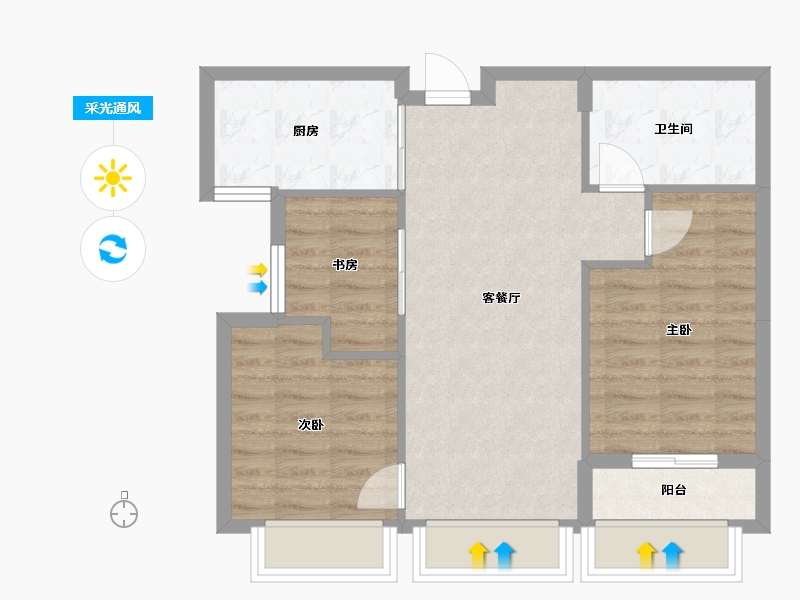 福建省-漳州市-信和御龙天峰（御龙天下四期）-65.18-户型库-采光通风