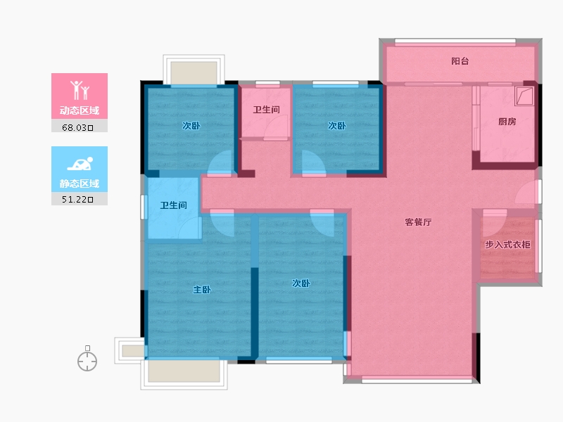 湖南省-岳阳市-西湖首府-118.40-户型库-动静分区