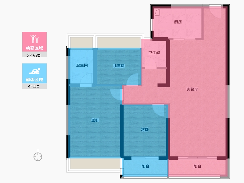 海南省-海口市-吉祥7号-91.73-户型库-动静分区