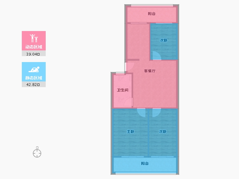 江苏省-徐州市-奎园小区-88.81-户型库-动静分区