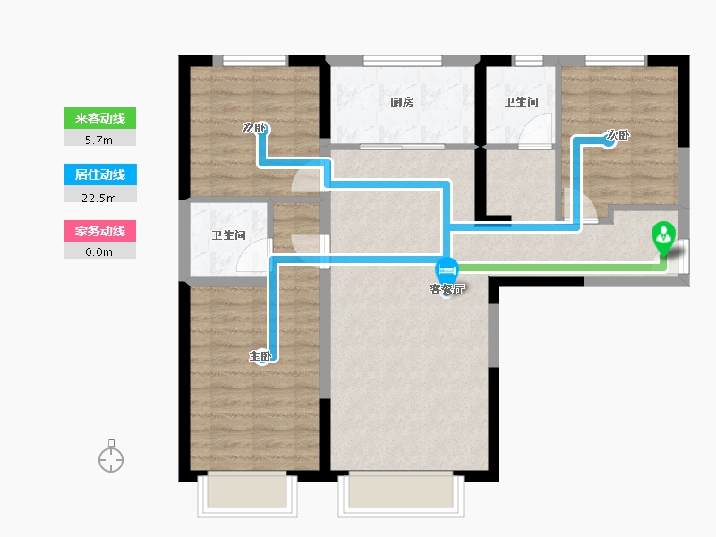 新疆维吾尔自治区-乌鲁木齐市-德泰·南湖居-81.46-户型库-动静线