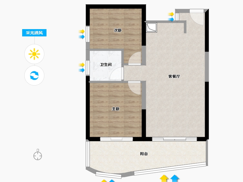 广东省-珠海市-横琴寓-66.91-户型库-采光通风