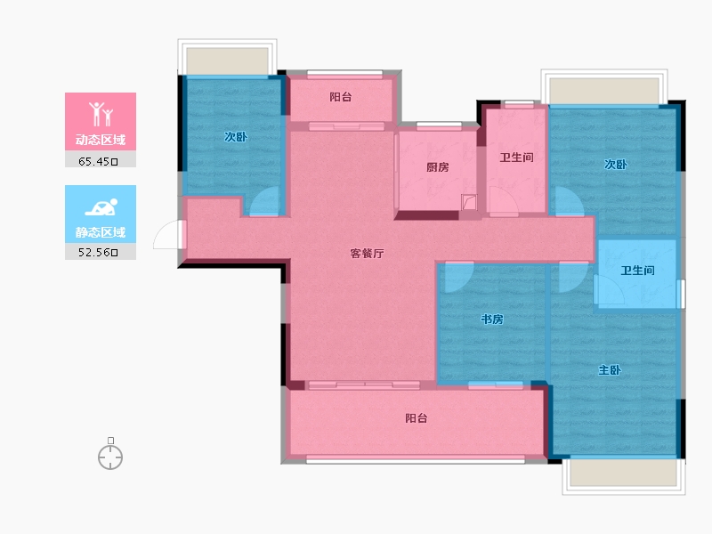 湖北省-宜昌市-丰辰紫云台-106.38-户型库-动静分区