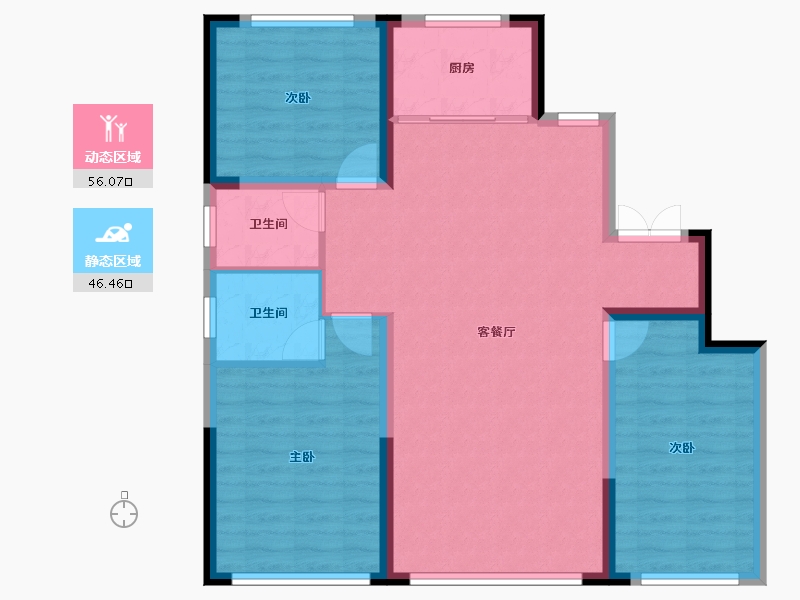 河北省-邢台市-绿城悦园-92.80-户型库-动静分区