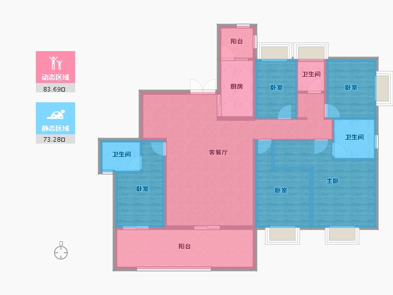 云南省-怒江傈僳族自治州-望江御府-157.32-户型库-动静分区