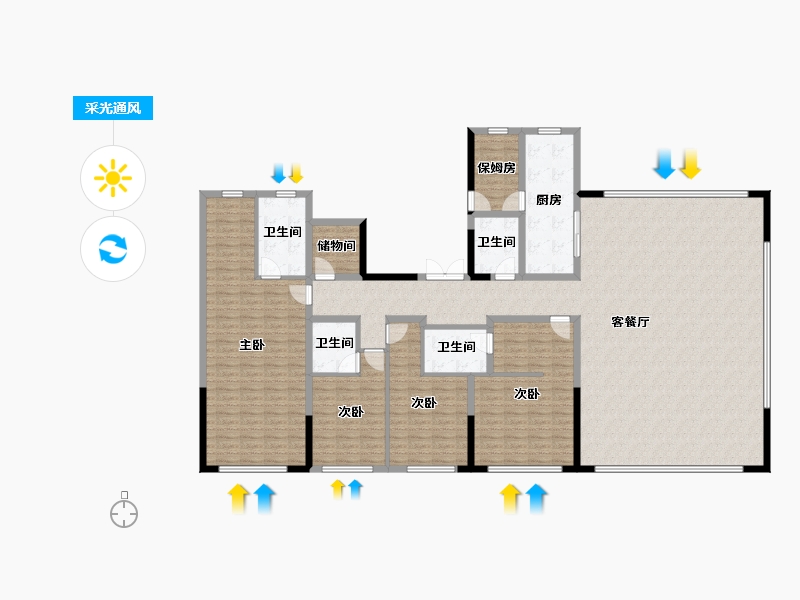 河北省-邢台市-绿城悦园-216.63-户型库-采光通风