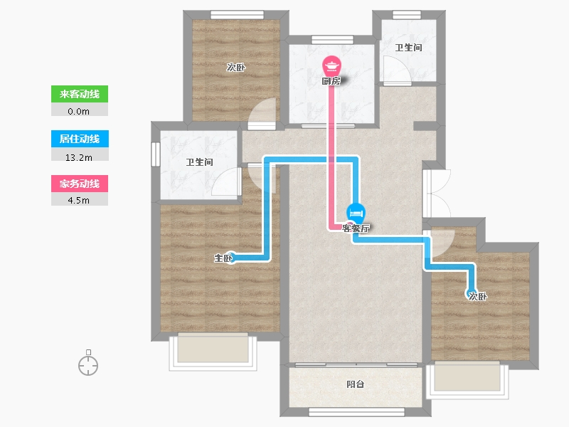 河北省-邢台市-遇建坤和苑-75.84-户型库-动静线