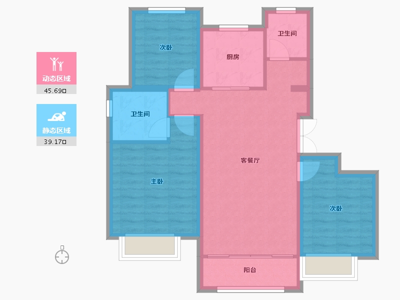 河北省-邢台市-遇建坤和苑-75.84-户型库-动静分区