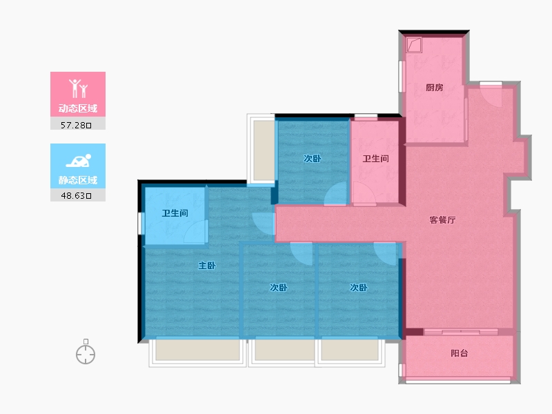 广东省-深圳市-宏发悦见和府-94.97-户型库-动静分区