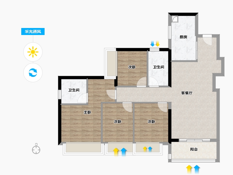 广东省-深圳市-宏发悦见和府-94.97-户型库-采光通风