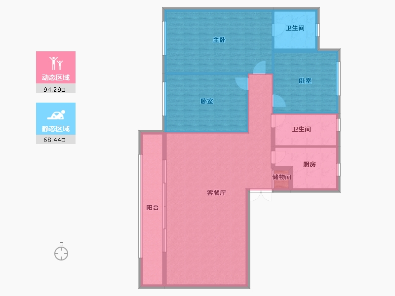 浙江省-舟山市-绿城香枫园-150.00-户型库-动静分区