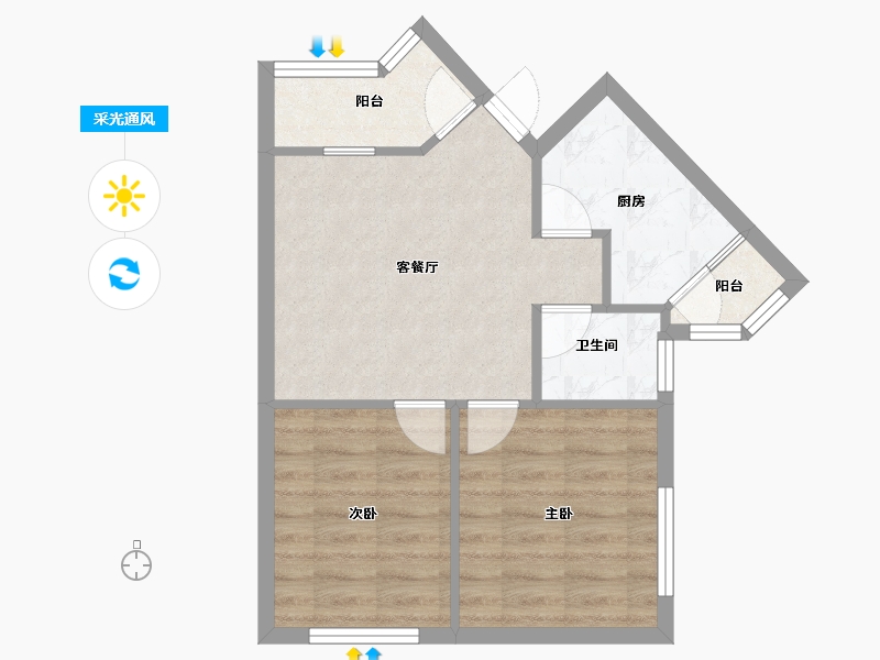 四川省-成都市-锦绣街7号院-56.00-户型库-采光通风